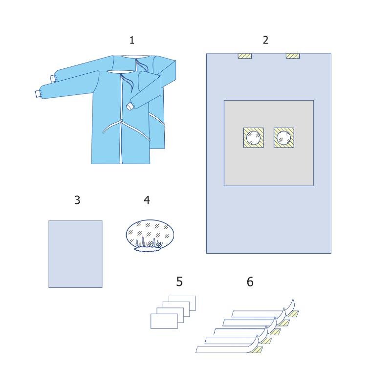 Комплект одягу та покриттів операційних для ангіографії №5 Taipan-Pharm стерильний
